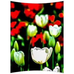 White And Red Sunlit Tulips Back Support Cushion by FunnyCow