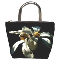 Two White Magnolia Flowers Bucket Bags by FunnyCow