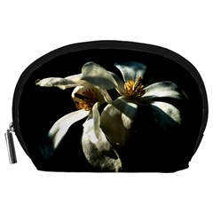 Two White Magnolia Flowers Accessory Pouches (large)  by FunnyCow