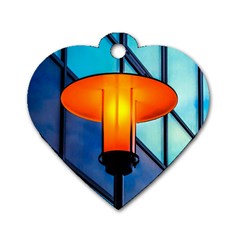 Orange Light Dog Tag Heart (two Sides) by FunnyCow