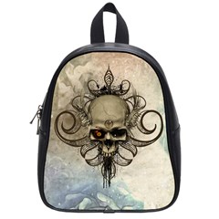 Awesome Creepy Skull With  Wings School Bag (small)