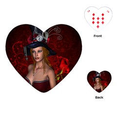 Beautiful Fantasy Women With Floral Elements Playing Cards (heart)  by FantasyWorld7