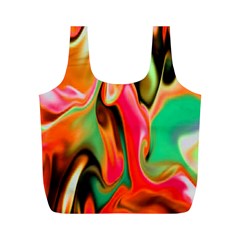 Catch The Waves Smoky Red Orange Haze  Full Print Recycle Bags (m)  by flipstylezfashionsLLC