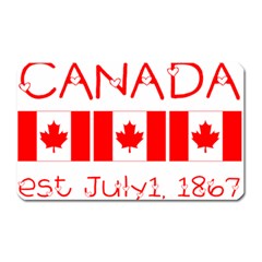 Canada Day Maple Leaf Canadian Flag Pattern Typography  Magnet (rectangular) by yoursparklingshop