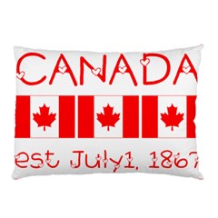 Canada Day Maple Leaf Canadian Flag Pattern Typography  Pillow Case (two Sides) by yoursparklingshop