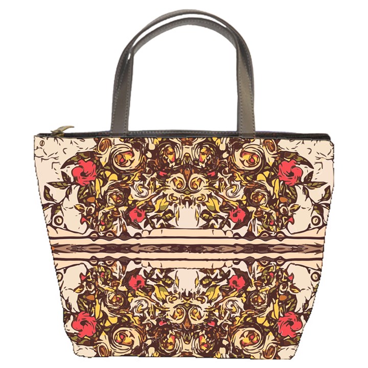 Roses Floral Wallpaper Flower Bucket Bags