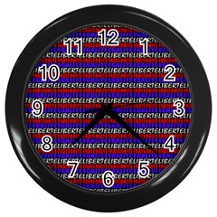 French Revolution Typographic Pattern Design 2 Wall Clock (black) by dflcprints