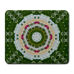 Fantasy Jasmine Paradise Love Mandala Large Mousepads by pepitasart