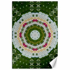 Fantasy Jasmine Paradise Love Mandala Canvas 20  X 30   by pepitasart