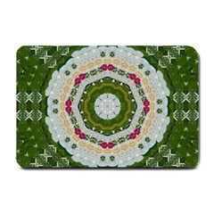 Fantasy Jasmine Paradise Love Mandala Small Doormat  by pepitasart