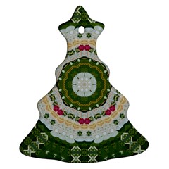 Fantasy Jasmine Paradise Love Mandala Christmas Tree Ornament (two Sides)