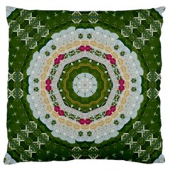 Fantasy Jasmine Paradise Love Mandala Large Cushion Case (one Side) by pepitasart