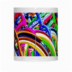 Colorful Bicycles In A Row White Mugs Center