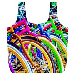 Colorful Bicycles In A Row Full Print Recycle Bags (l)  by FunnyCow