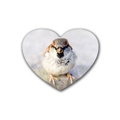 Do Not Mess With Sparrows Rubber Coaster (heart)  by FunnyCow