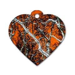 Red Night Of Winter Dog Tag Heart (two Sides) by FunnyCow