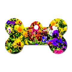 Viola Tricolor Flowers Dog Tag Bone (two Sides) by FunnyCow