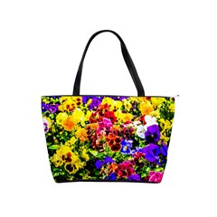 Viola Tricolor Flowers Shoulder Handbags by FunnyCow