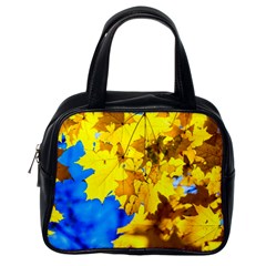 Yellow Maple Leaves Classic Handbags (one Side) by FunnyCow