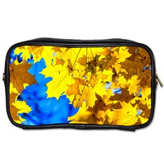 Yellow Maple Leaves Toiletries Bags 2-side by FunnyCow