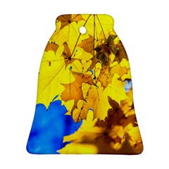 Yellow Maple Leaves Bell Ornament (two Sides) by FunnyCow