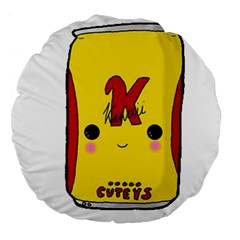 Kawaii Cute Tennants Lager Can Large 18  Premium Flano Round Cushions