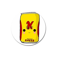 Kawaii Cute Tennants Lager Can Magnet 3  (round) by CuteKawaii1982