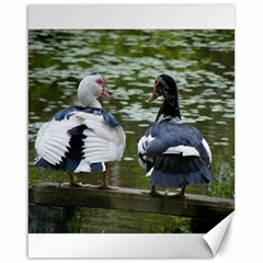 Muscovy Ducks At The Pond Canvas 16  X 20   by IIPhotographyAndDesigns