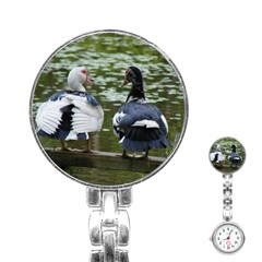 Muscovy Ducks At The Pond Stainless Steel Nurses Watch by IIPhotographyAndDesigns