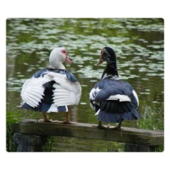 Muscovy Ducks At The Pond Double Sided Flano Blanket (small)  by IIPhotographyAndDesigns