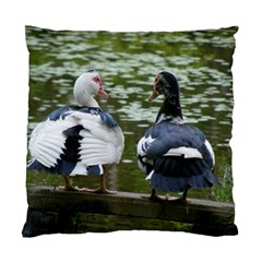 Muscovy Ducks At The Pond Standard Cushion Case (two Sides) by IIPhotographyAndDesigns