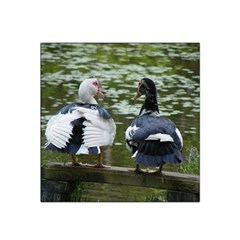 Muscovy Ducks At The Pond Satin Bandana Scarf by IIPhotographyAndDesigns