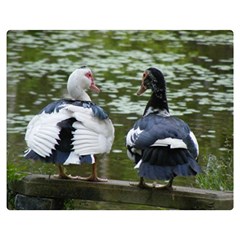 Muscovy Ducks At The Pond Double Sided Flano Blanket (medium)  by IIPhotographyAndDesigns