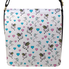 Unicorn, Pegasus And Hearts Flap Messenger Bag (s) by IIPhotographyAndDesigns