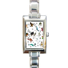 Dundgeon And Dragons Dice And Creatures Rectangle Italian Charm Watch