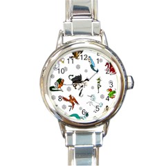Dundgeon And Dragons Dice And Creatures Round Italian Charm Watch by IIPhotographyAndDesigns