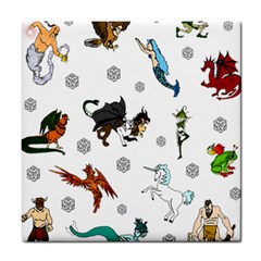 Dundgeon And Dragons Dice And Creatures Tile Coasters by IIPhotographyAndDesigns