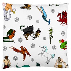 Dundgeon And Dragons Dice And Creatures Large Cushion Case (one Side) by IIPhotographyAndDesigns