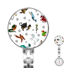 Dundgeon And Dragons Dice And Creatures Stainless Steel Nurses Watch by IIPhotographyAndDesigns