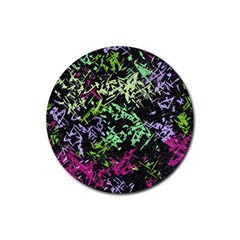 Misc Shapes On A Black Background                                         Rubber Coaster (round)