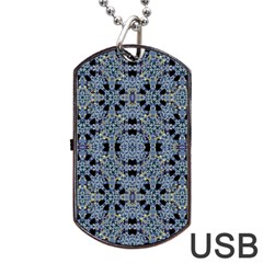 Oriental Ornate Pattern Dog Tag Usb Flash (one Side) by dflcprints