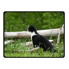Farm Cat Fleece Blanket (small) by IIPhotographyAndDesigns