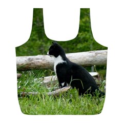 Farm Cat Full Print Recycle Bags (l)  by IIPhotographyAndDesigns