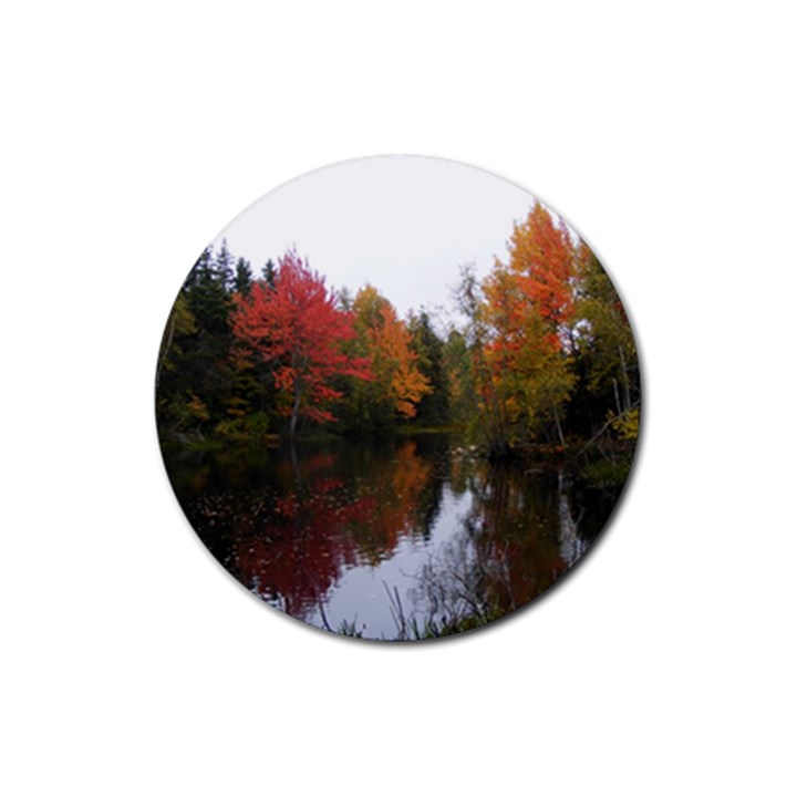 Autumn Pond Rubber Coaster (Round) 