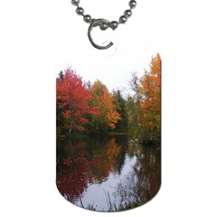 Autumn Pond Dog Tag (one Side) by IIPhotographyAndDesigns