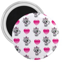 Evil Sweetheart Kitty 3  Magnets by IIPhotographyAndDesigns