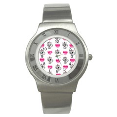 Evil Sweetheart Kitty Stainless Steel Watch by IIPhotographyAndDesigns