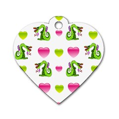 Dragons And Hearts Dog Tag Heart (one Side) by IIPhotographyAndDesigns