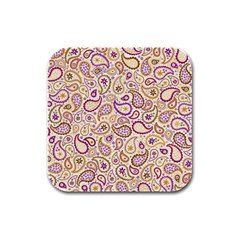 Damascus Image Purple Background Rubber Square Coaster (4 Pack)  by flipstylezfashionsLLC