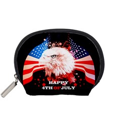 Independence Day, Eagle With Usa Flag Accessory Pouches (small)  by FantasyWorld7